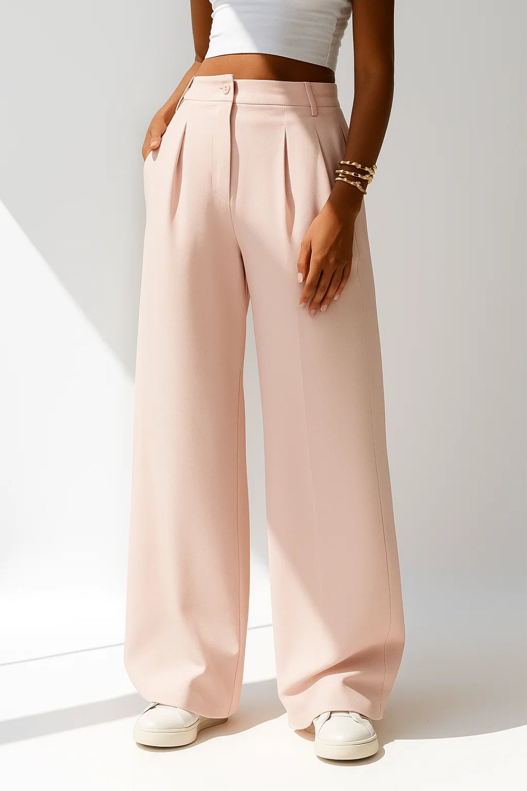 Chloé | Pantalon Palazzo Femme Élégant à Plis pour Tous Les Jours 0