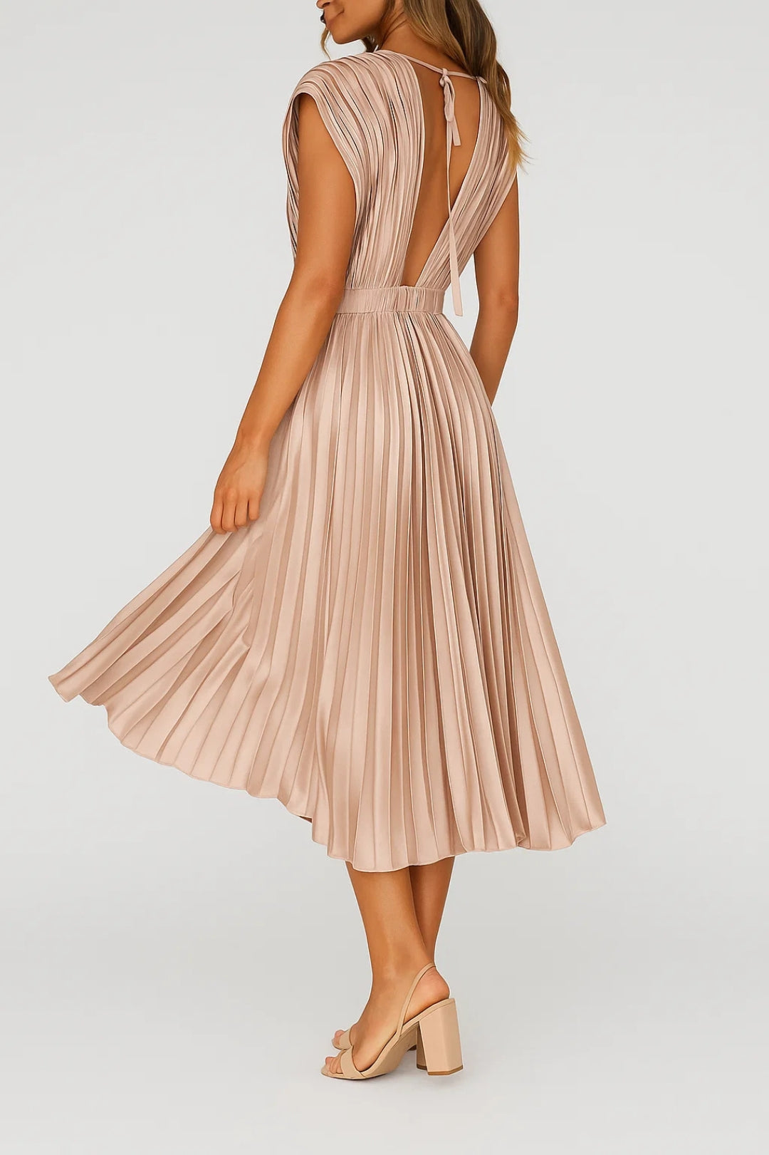 Chloé | Robe Midi Chic Femme Plissée Élégante Pour Occasions Spéciales 2