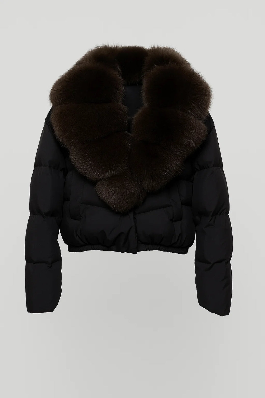 Clara | Doudoune Femme Chic Courte avec Col Oversize en Effet Fourrure 2