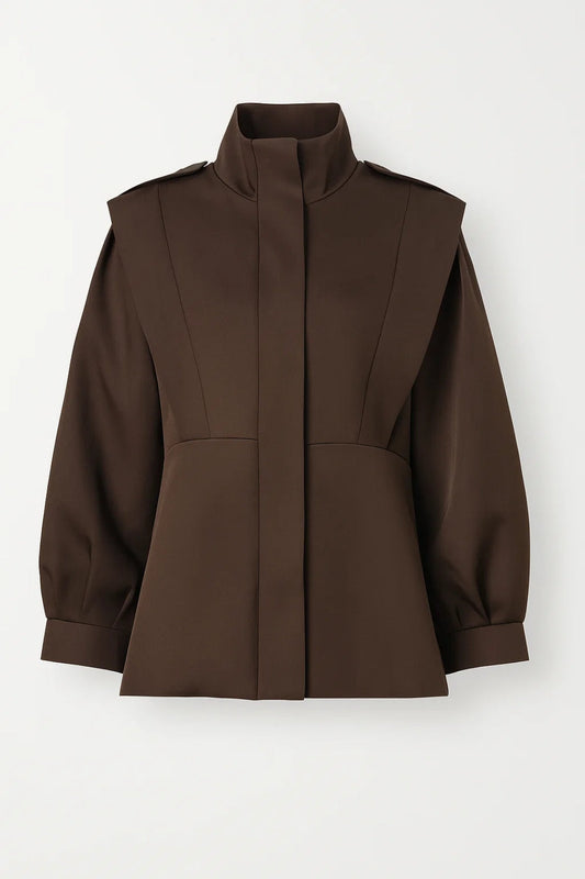 Clara | Veste Élégante à Col Montant avec Manches Bouffantes pour Femme 0