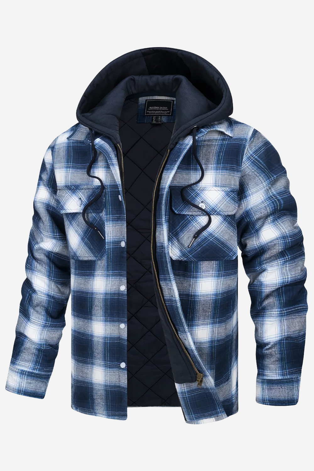 Théo | Veste homme à carreaux zippée – chic, moderne et parfaite pour un style quotidien