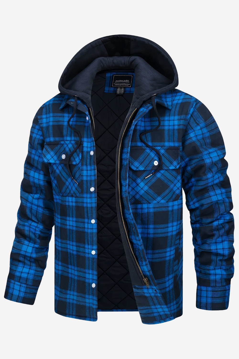 Théo | Veste homme à carreaux zippée – chic, moderne et parfaite pour un style quotidien