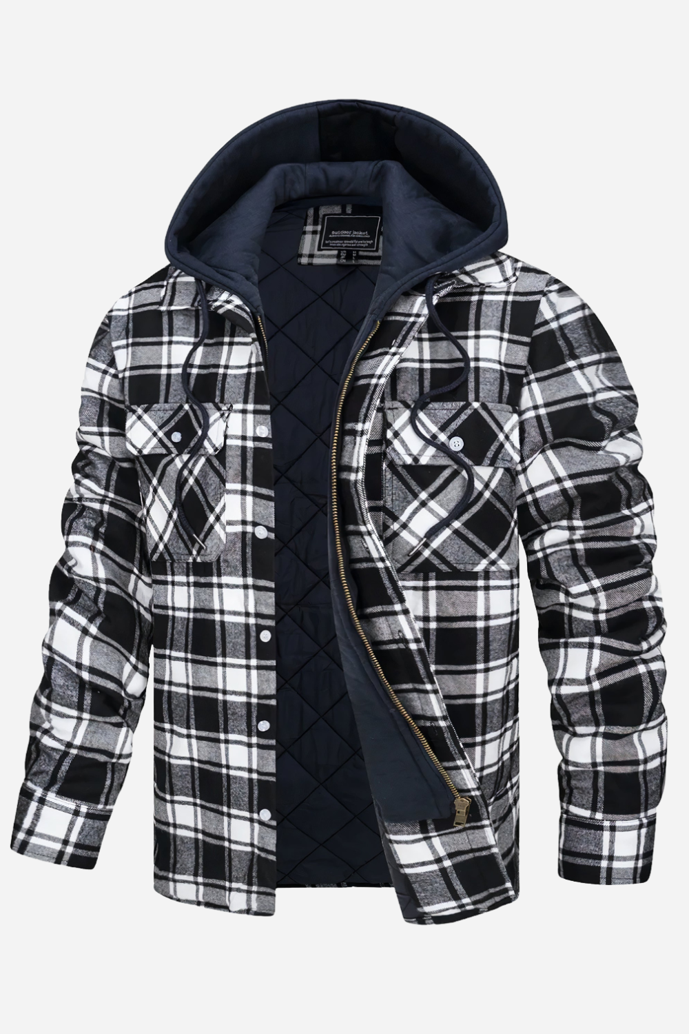 Théo | Veste homme à carreaux zippée – chic, moderne et parfaite pour un style quotidien