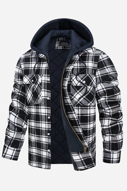 Théo | Veste homme à carreaux zippée – chic, moderne et parfaite pour un style quotidien