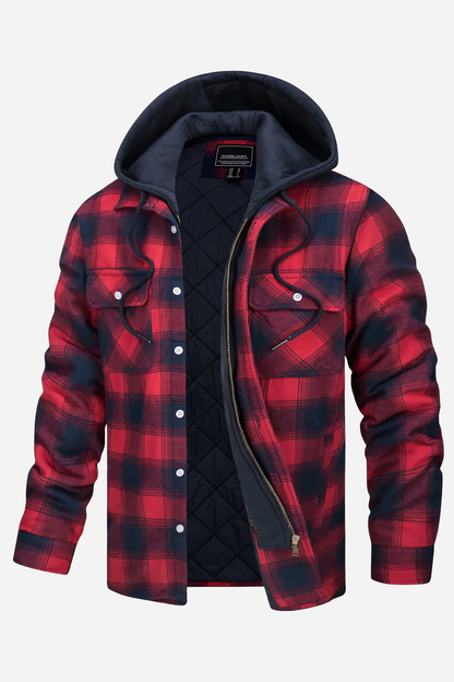 Théo | Veste homme à carreaux zippée – chic, moderne et parfaite pour un style quotidien