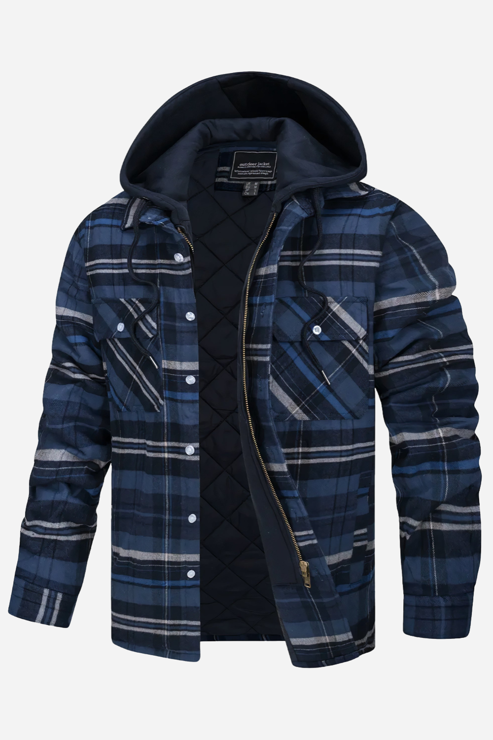 Théo | Veste homme à carreaux zippée – chic, moderne et parfaite pour un style quotidien