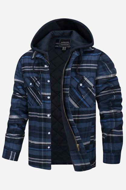 Théo | Veste homme à carreaux zippée – chic, moderne et parfaite pour un style quotidien