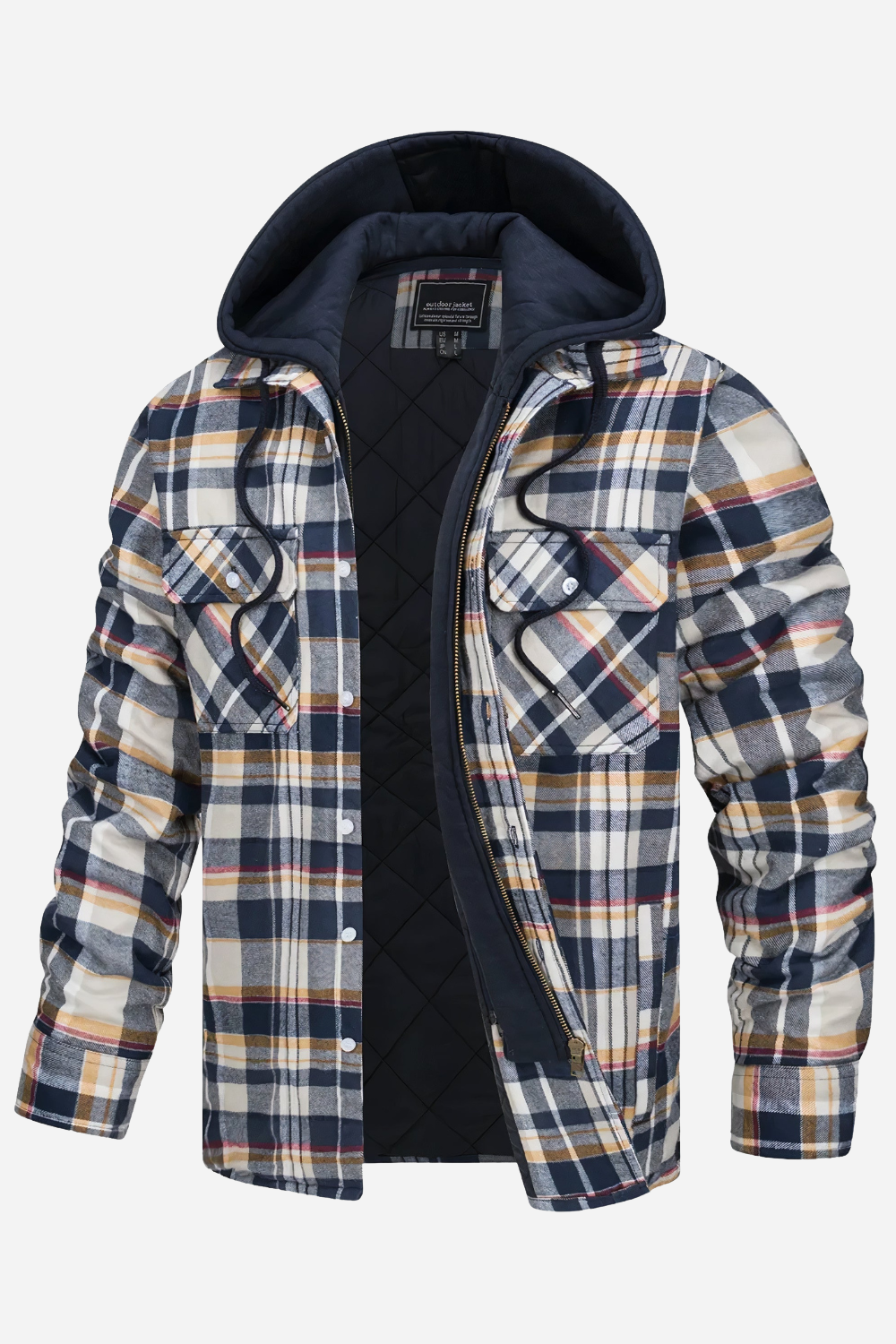 Théo | Veste homme à carreaux zippée – chic, moderne et parfaite pour un style quotidien