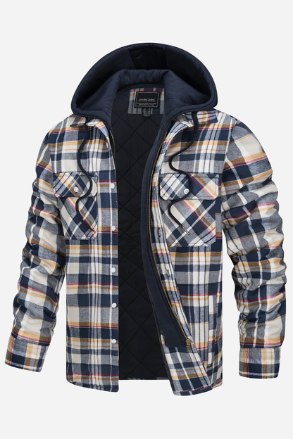 Théo | Veste homme à carreaux zippée – chic, moderne et parfaite pour un style quotidien