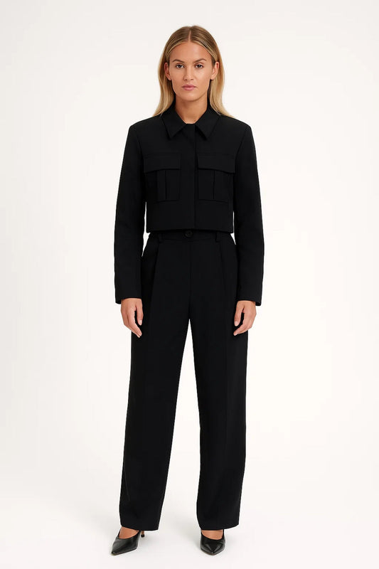 Chloé | Élégant Ensemble Tailleur Femme Chic avec Veste et Pantalon Taille Haute 0