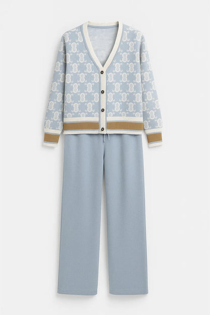 Chloé | Élégant Ensemble Tailleur Femme avec Cardigan et Pantalon Souple 0