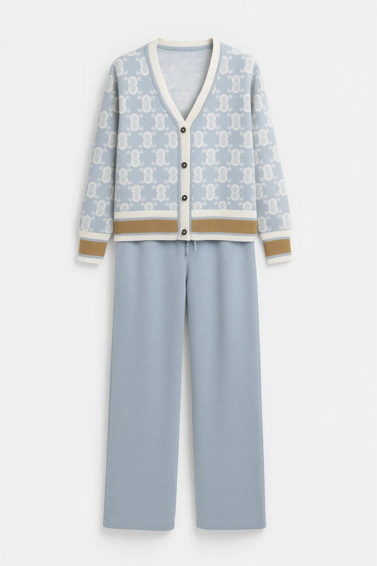 Chloé | Élégant Ensemble Tailleur Femme avec Cardigan et Pantalon Souple 0