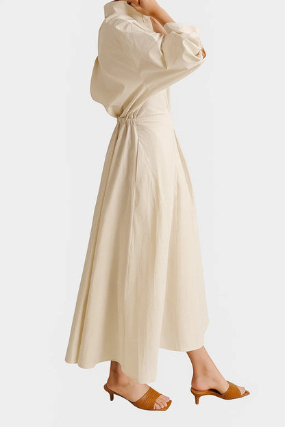 Chloé | Élégante Robe Chemise Femme Longue à Manches Trois-Quarts 1