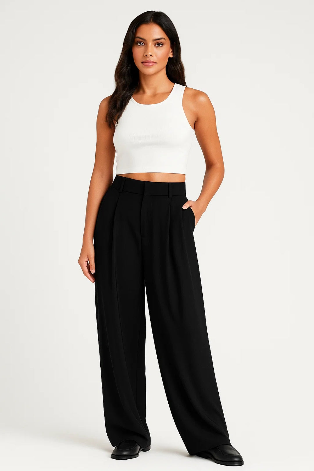 Chloé | Pantalon Fluide Femme Noir Élégant pour Look Sophistiqué 2