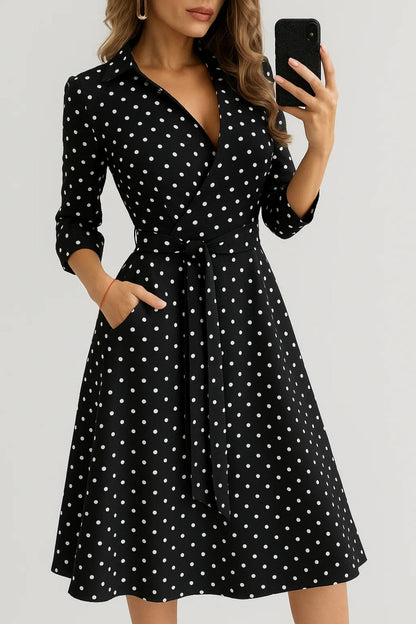 Chloé | Robe Midi Chic Femme Élégante à Imprimé Unique et Taille Ceinturée 1