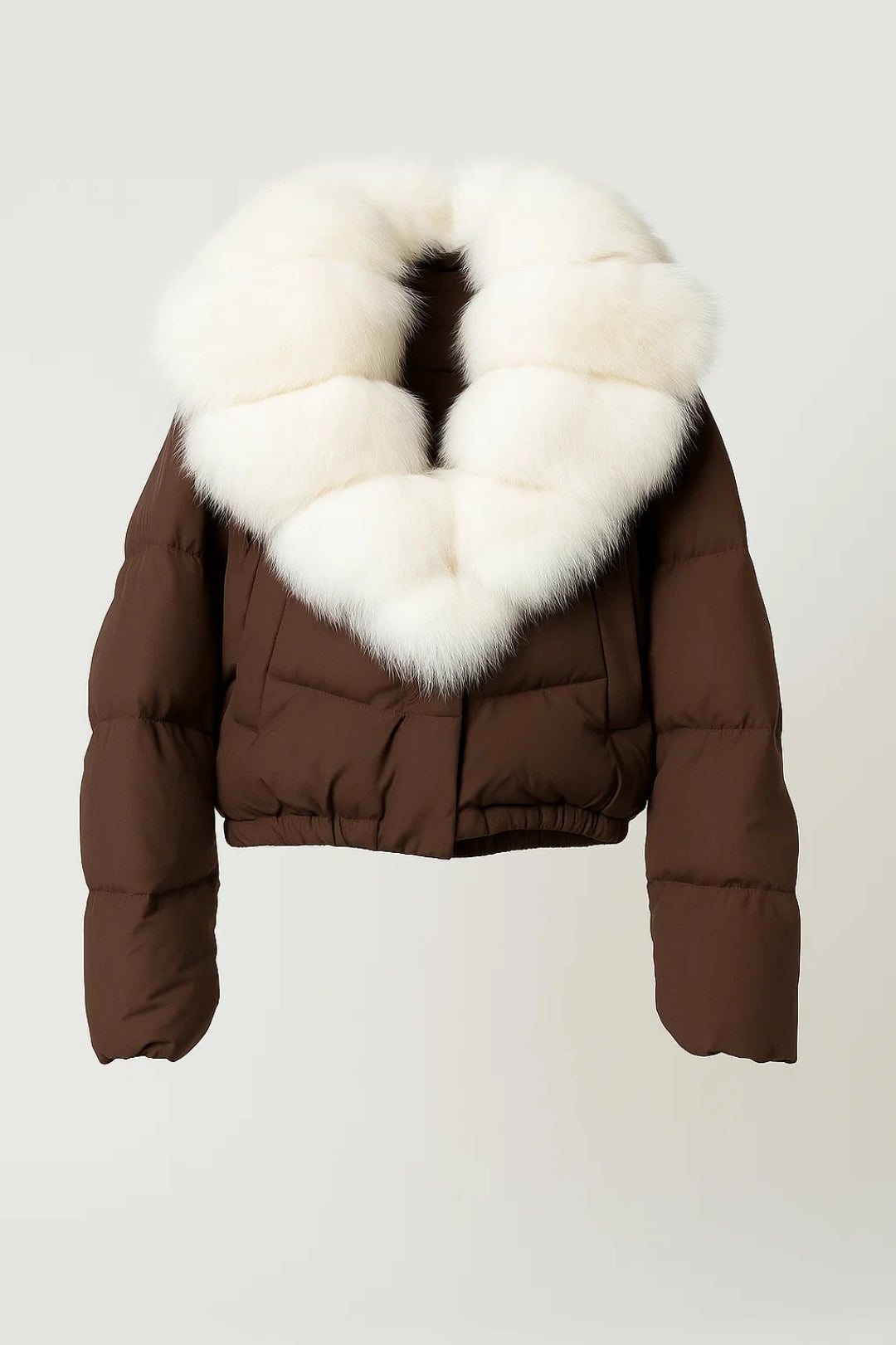 Clara | Doudoune Femme Chic Courte avec Col Oversize en Effet Fourrure 0