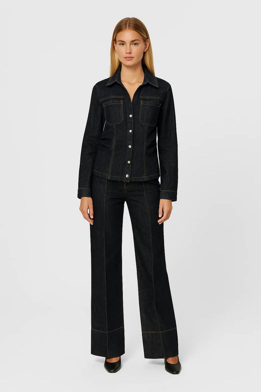 Clara | Ensemble Tailleur Femme Chic Avec Veste Et Pantalon Évasé 0