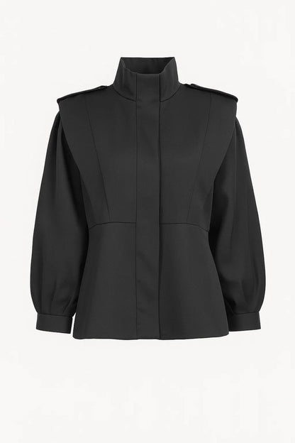 Clara | Veste Élégante à Col Montant avec Manches Bouffantes pour Femme 2