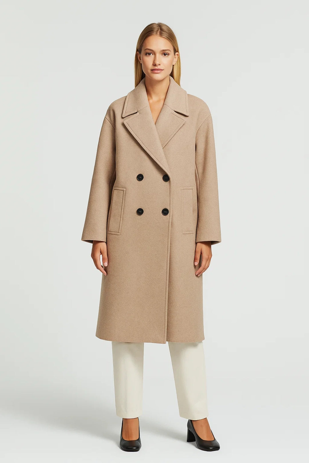 Emma | Manteau Hiver Femme Long Élégant à Double Boutonnage 1
