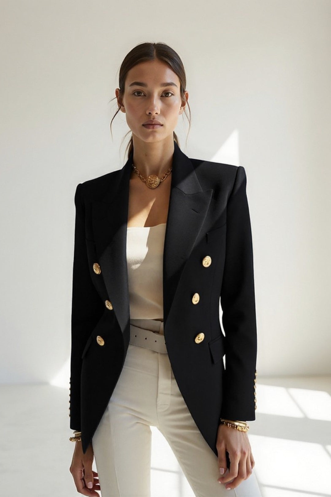 Léa | Chic Blazer Femme Élégant Noir pour un Look Sophistiqué 2