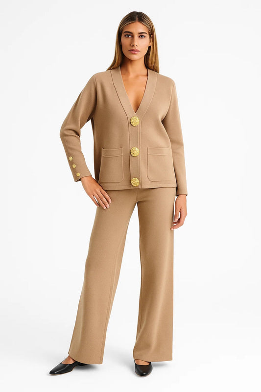 Léa | Ensemble Tailleur Femme Chic avec Veste et Pantalon Droit Élégant 0