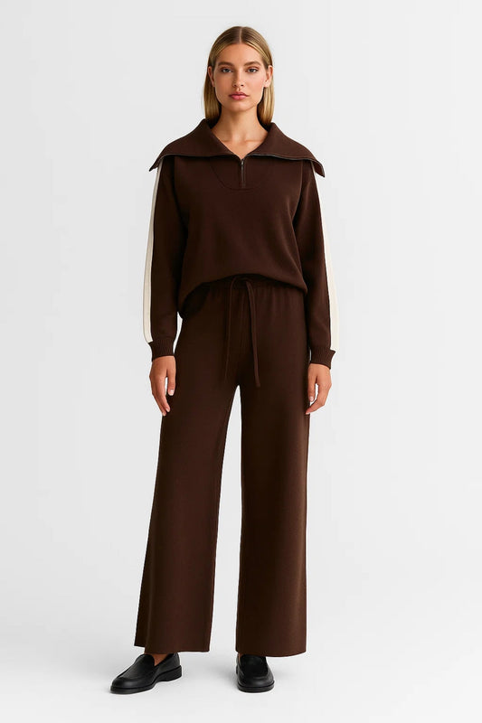 Léa | Ensemble Tailleur Femme Sportif avec Haut Zippé et Pantalon Ample 0