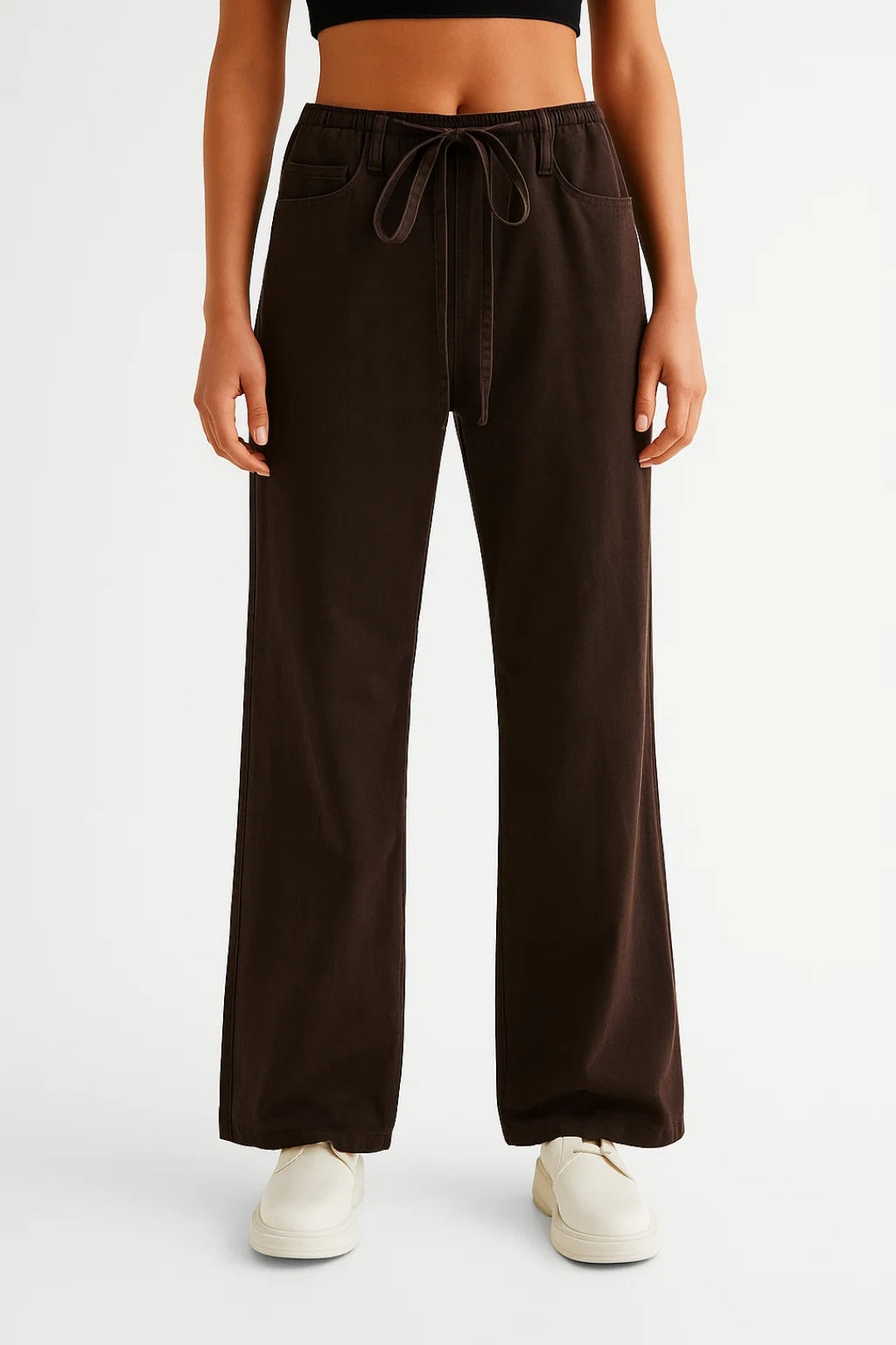 Léa | Jean Large Femme Confortable avec Taille Élastiquée et Cordon de Serrage 3