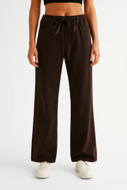 Léa | Jean Large Femme Confortable avec Taille Élastiquée et Cordon de Serrage 3