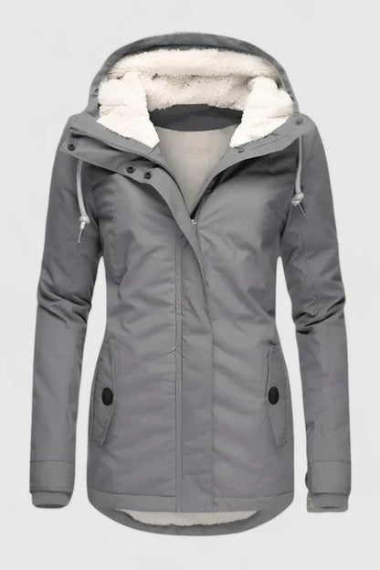 Léa | Veste Hiver Femme Imperméable Élégante avec Capuche 0