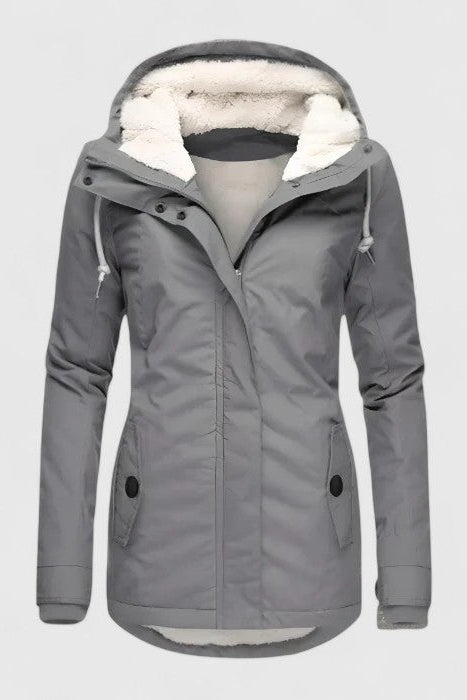 Léa | Veste Hiver Femme Imperméable Élégante avec Capuche 0