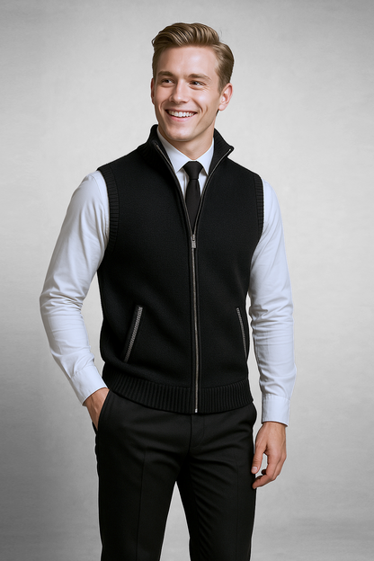 Lucas | Gilet Homme Élégant en Laine Douce avec Fermeture Éclair 1