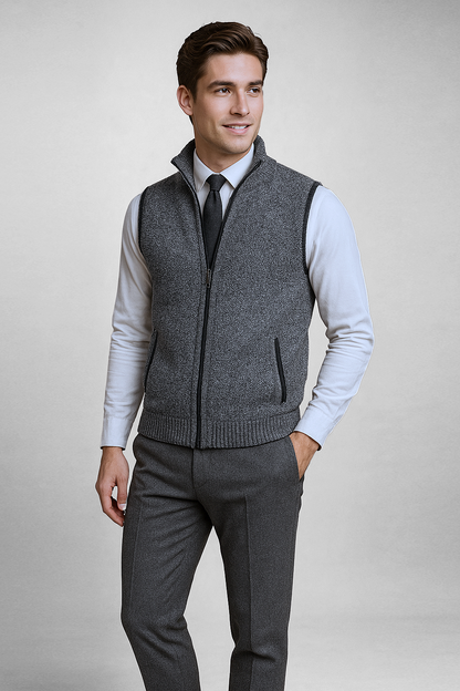 Lucas | Gilet Homme Élégant en Laine Douce avec Fermeture Éclair 2