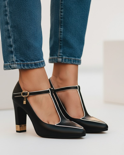 Élise | Escarpins Femme Chic Noirs avec Talons Aiguilles